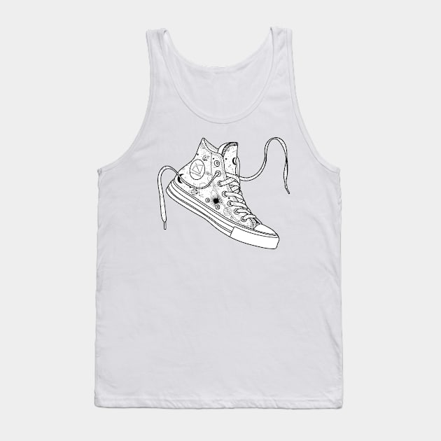 Sagittarius High tops - Black &amp; white Tank Top by MickeyEdwards